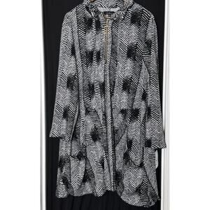 Caleoas Art‎ to Wear Sweater Cardigan stretch geometric plus 3x swing pocket